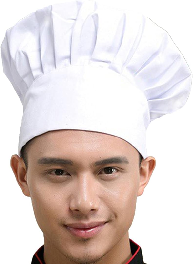 Hyzrz Chef Hat Adult Adjustable Elastic Baker Kitchen Cooking Chef Cap - Image 1